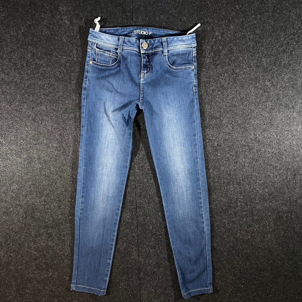 Studio F Skinny Jeans Womens 27 Blue Denim Stretch Low Rise Casual Everyday